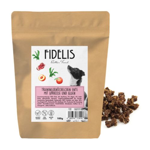 FIDELIS - Tréningfalat kacsahússal, sárgabarackkal és algával 100g