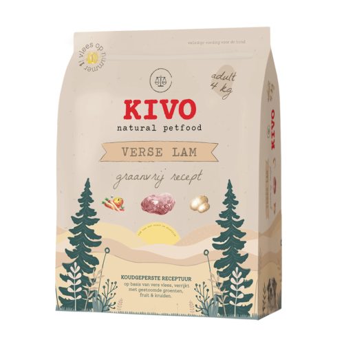 KIVO Friss bárány - gabonamentes száraztáp felnőtt kutyáknak 4 kg 